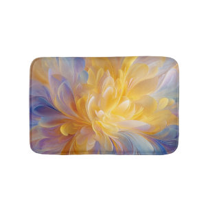 Golden Symphony of Blooming Abstract Petals Bath Mat
