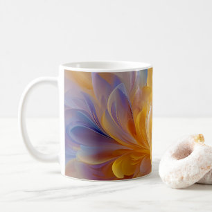 Golden Symphony of Blooming Abstract Petals Coffee Mug