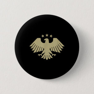 Golden Syrian Eagle – National Emblem 6 Cm Round Badge