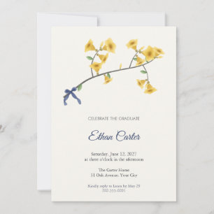Golden Tabebuia Blossom Graduation Invitation