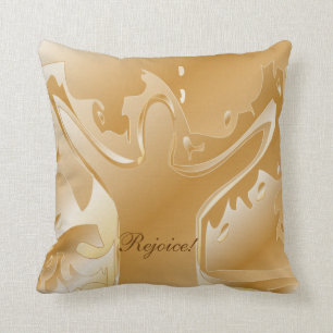 Golden / Tan Rejoice Throw Pillow
