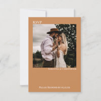 Golden Tan Simple Minimalist Photo Wedding