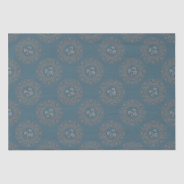 Golden Tapestry Rococo Classic Polka Dot Mandala Tissue Paper (Front)