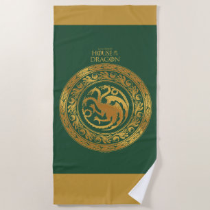 Golden Targaryen Crest Beach Towel