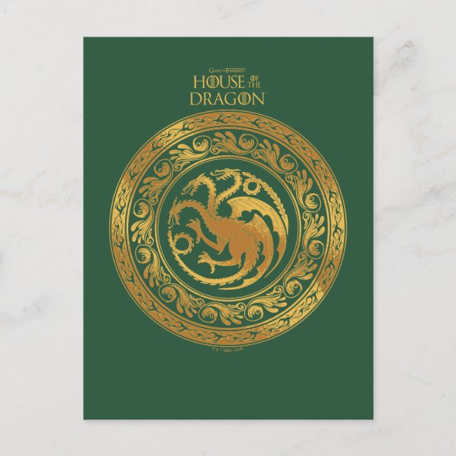 Golden Targaryen Crest Postcard (Front)