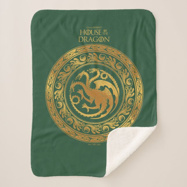 Golden Targaryen Crest Sherpa Blanket (Front)