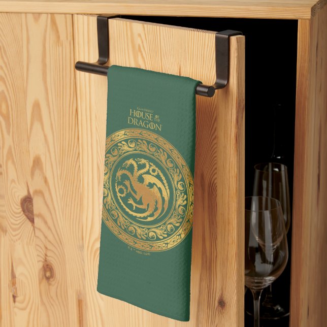 Golden Targaryen Crest Tea Towel (Thirds Fold)