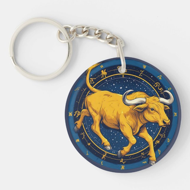 Golden Taurus Bull Key Ring (Front)