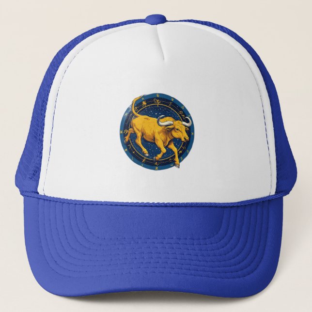 Golden Taurus Bull Trucker Hat (Front)