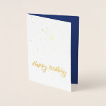 Golden Taurus Constellation Happy Birthday Foil Card<br><div class="desc">Taurus birthday card in white, its cover printed in gold foil and featuring golden stars surrounding the Taurus constellation. Happy Birthday is written in a stylish script on this zodiac birthday card. Add your own birthday greeting in white against a deep blue background, or leave it blank so you can...</div>