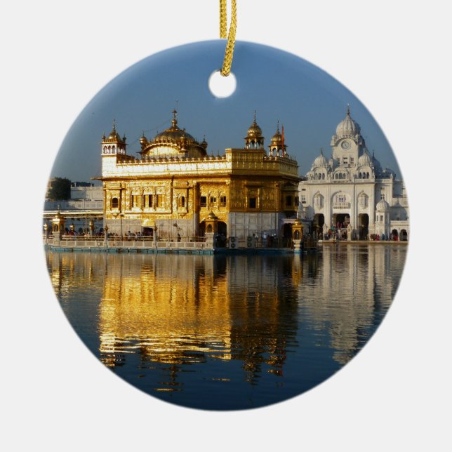 Golden Temple Ceramic Ornament (Front)