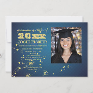 Golden Tendrils Photo Invitation