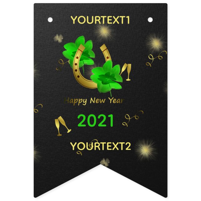 golden text happy new year banner (Fifth Flag)