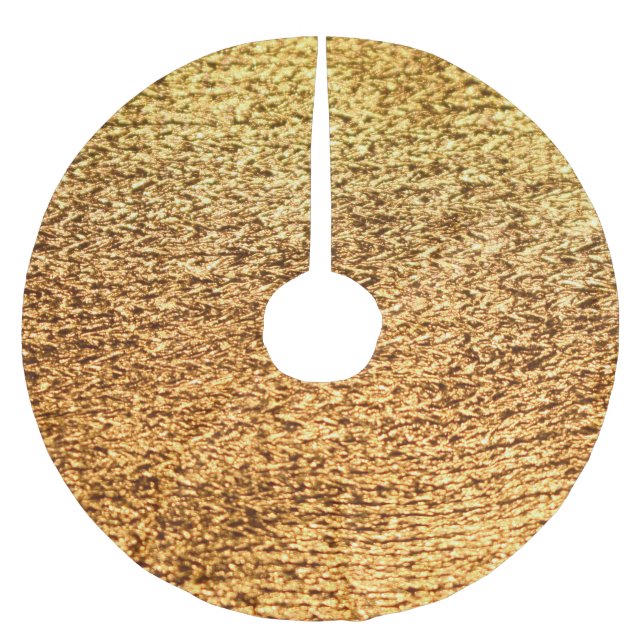 Golden textile: glamourous macro background. brushed polyester tree skirt (Front)