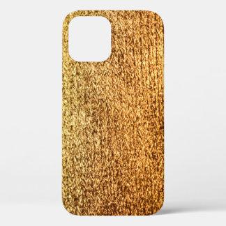 Golden textile: glamourous macro background. iPhone 12 case