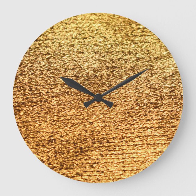 Golden textile: glamourous macro background. large clock (Front)