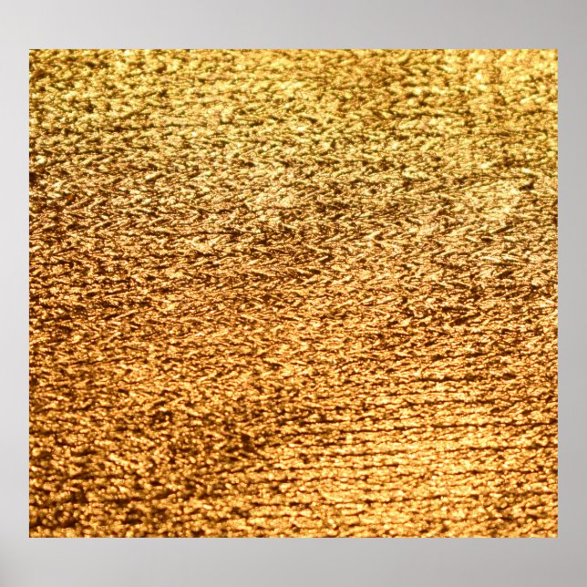Golden textile: glamourous macro background. poster (Front)