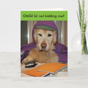 Golden Texting Birthday Card