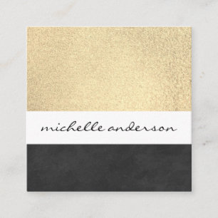 Golden Texture Colour Blocks Fashion Designer Square Business Card