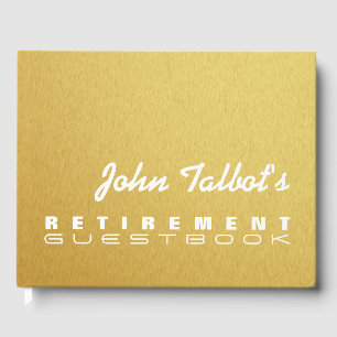 Golden Texture Custom Retirement Guest Book