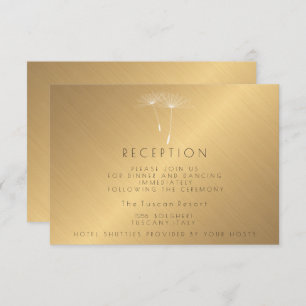 Golden Texture Dandelion Wedding Reception Invitation