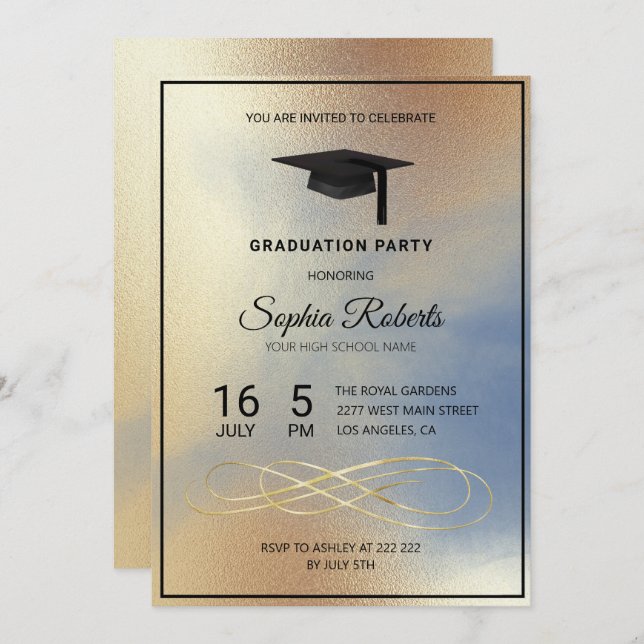Golden Texture  Invitation (Front/Back)