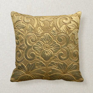 Golden Texture Throw Pillow