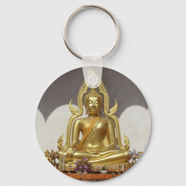 Golden Thai Buddha Key Ring (Front)