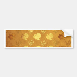 Golden Thanksgiving with Turkey Bumper Sticker