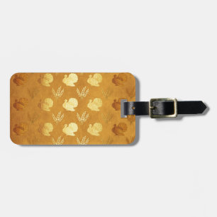 Golden Thanksgiving with Turkey Luggage Tag
