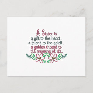 Golden Thread Sister Postcard