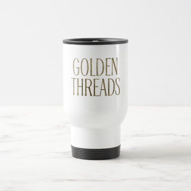 "Golden Threads – Paths Unseen" Travel Mug (Center)
