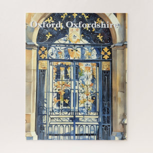 Golden Threshold – Ornate Gate in Oxford Jigsaw Puzzle