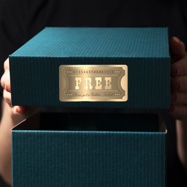 Golden Ticket Admit One Stars Number Entry Foxier Label (Golden Ticket Admit One Stars Number Entry Foxier Label)