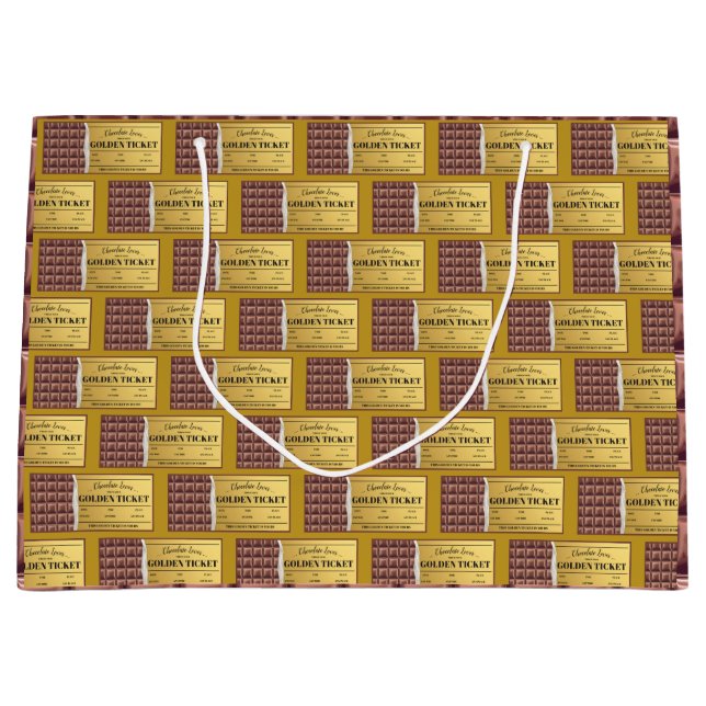 Golden Ticket Chocolate Bar Large Gift Bag (Front)