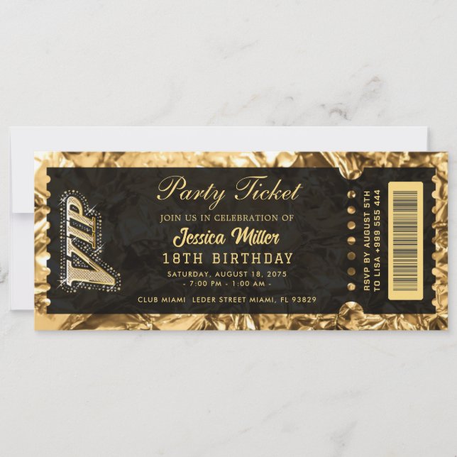 golden ticket invitations (Front)