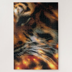 Golden Tiger Eye Close-Up Wildlife Jigsaw Puzzle