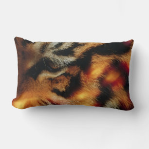 Golden Tiger Eye Close-Up Wildlife Poster Lumbar Cushion