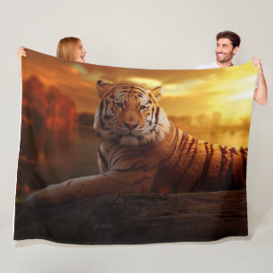 GOLDEN TIGER FLEECE BLANKET