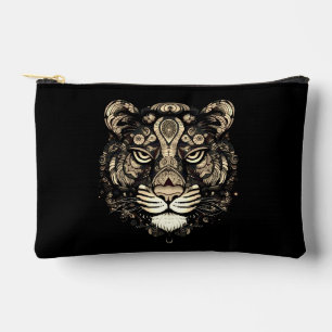 Golden Tiger Head Accessory Pouch