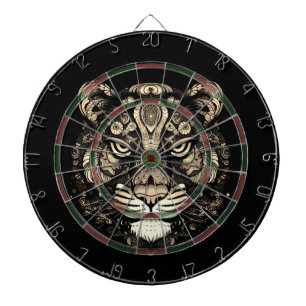 Golden Tiger Head  Dartboard