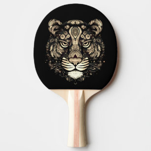 Golden Tiger Head  Ping Pong Paddle