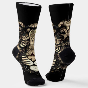 Golden Tiger Head  Socks