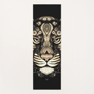 Golden Tiger Head  Yoga Mat