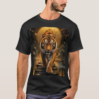 Golden Tiger Luxury Wildlife Art T-Shirt