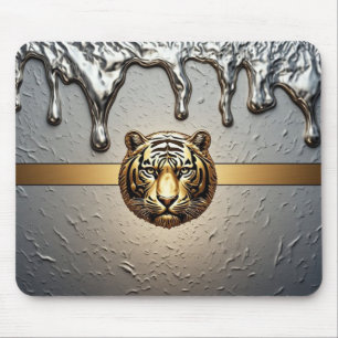 Golden Tiger Portrait Wild Spirit 🐯 Mouse Pad