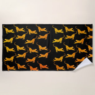 Golden Tigers Beach Towel