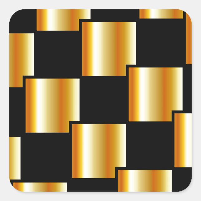 Golden tiles square sticker (Front)