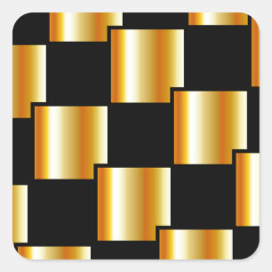 Golden tiles square sticker