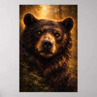 Golden Timber | Bear Wildlife Art | Poster